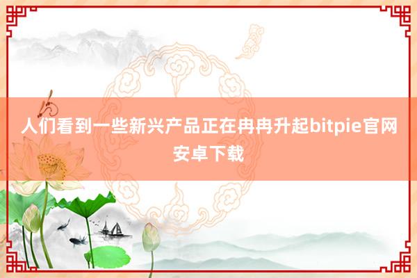 人们看到一些新兴产品正在冉冉升起bitpie官网安卓下载