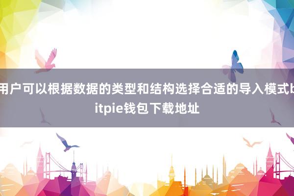 用户可以根据数据的类型和结构选择合适的导入模式bitpie钱包下载地址