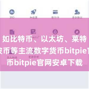 如比特币、以太坊、莱特币、瑞波币等主流数字货币bitpie官网安卓下载