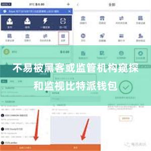 不易被黑客或监管机构窥探和监视比特派钱包